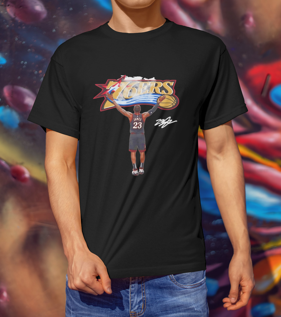 Philadelphia Sixers 76ers LeBron James Crossover Chalk Toss T-Shirt