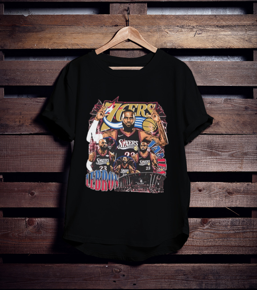 Philadelphia 76ers LeBron James 23 NBA Next Chapter 2 Sided T-Shirt