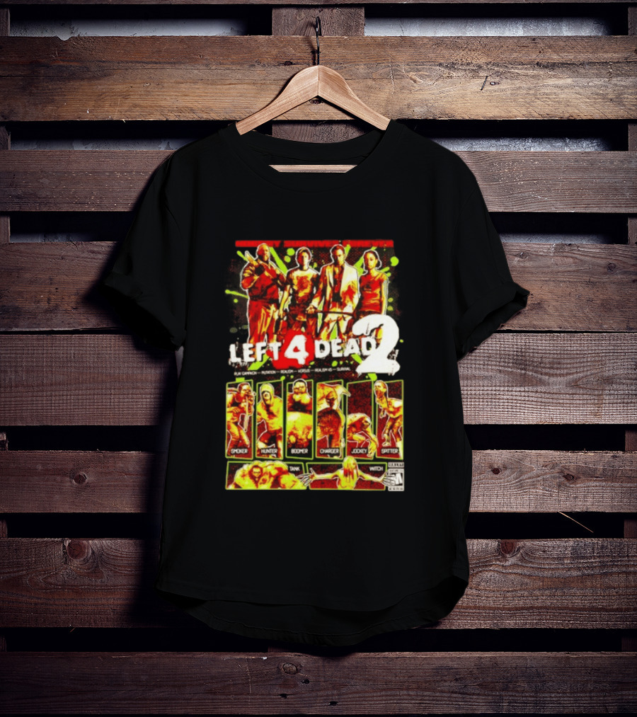 Left 4 Dead 2 Nobody Survives Forever Bill Zoey Francis Louis Hunter Boomer Charger Spitter Tank Witch T-Shirt
