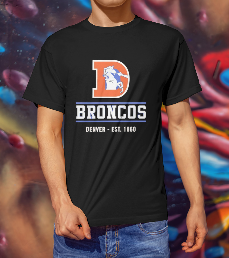 Denver Broncos D Logo Vintage Est 1960 Retro Team Spirit T-Shirt