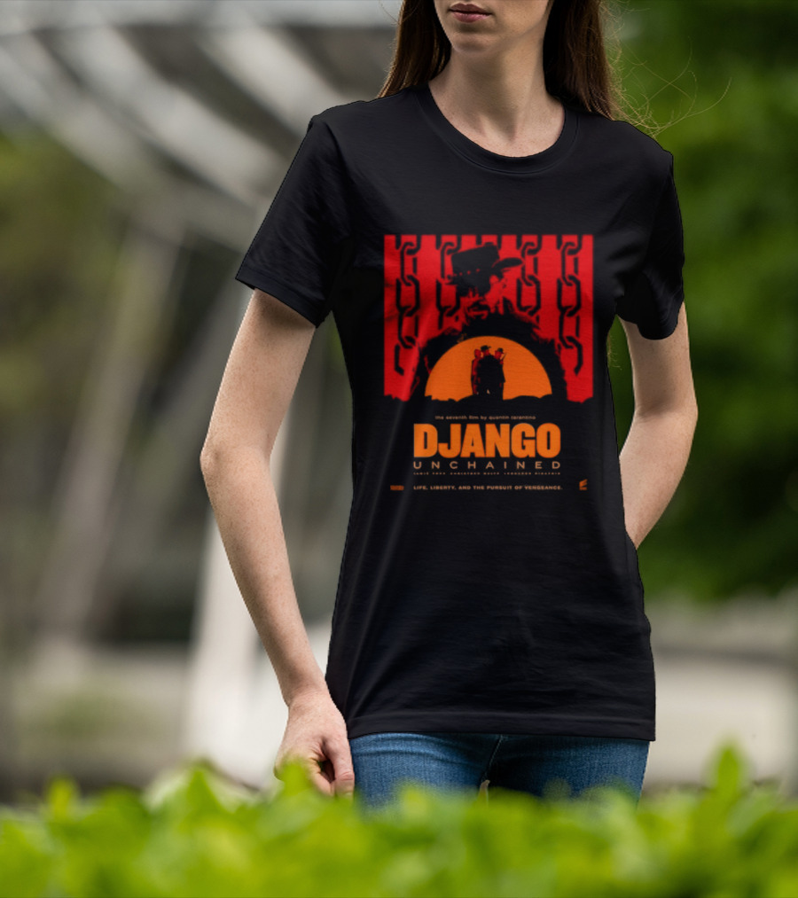 Django Unchained Life Liberty And The Pursuit Of Vengeance Red And Orange T-Shirt