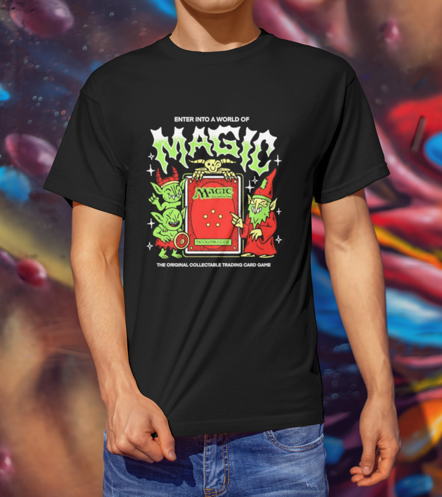 Enter Into A World Of Magic The Gathering Deckmaster Original Collectible Trading Card Game T-Shirt