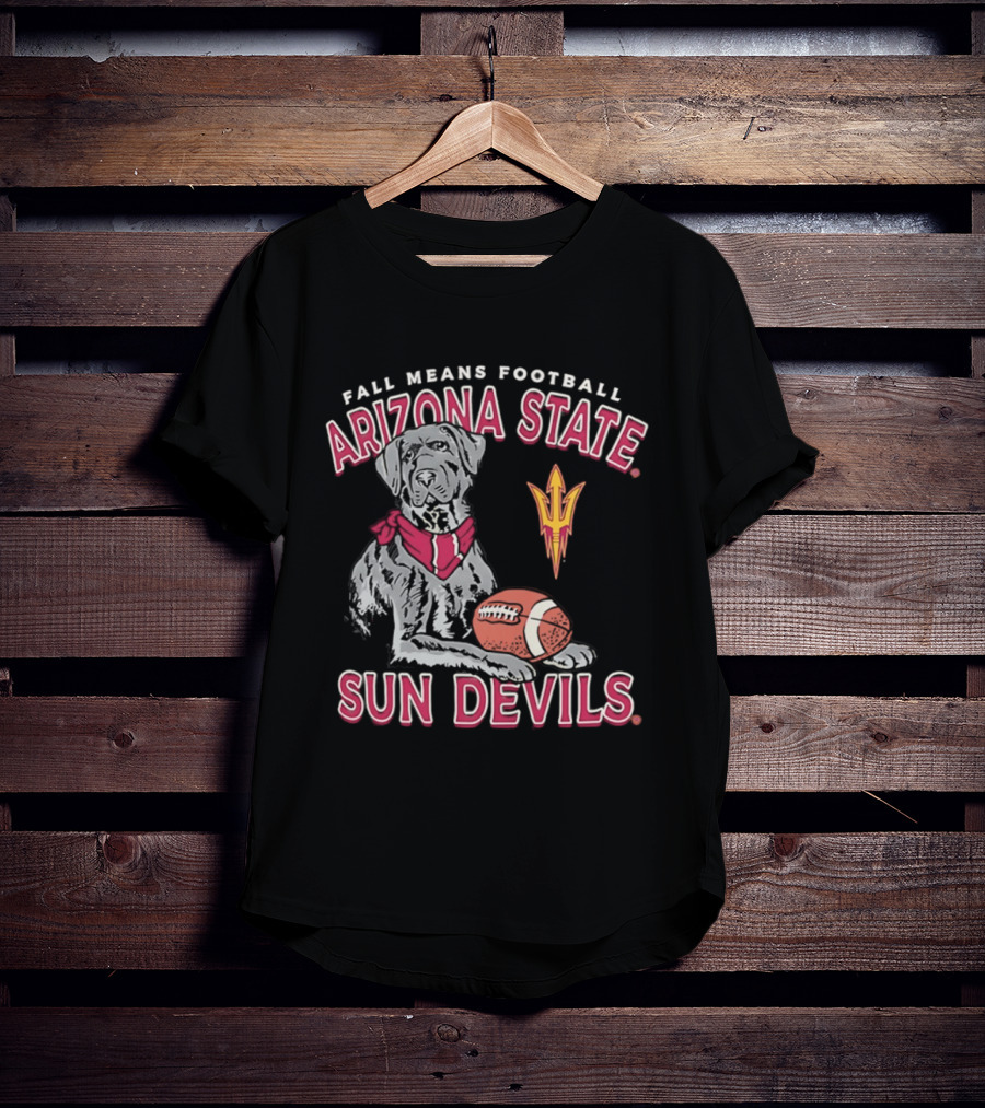 Fall Means Football Arizona State Sun Devils Mascot With Football T-Shirt