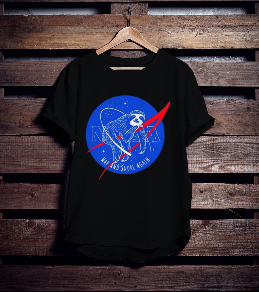 NASA Sloth Nap And Snore Again Space T-Shirt