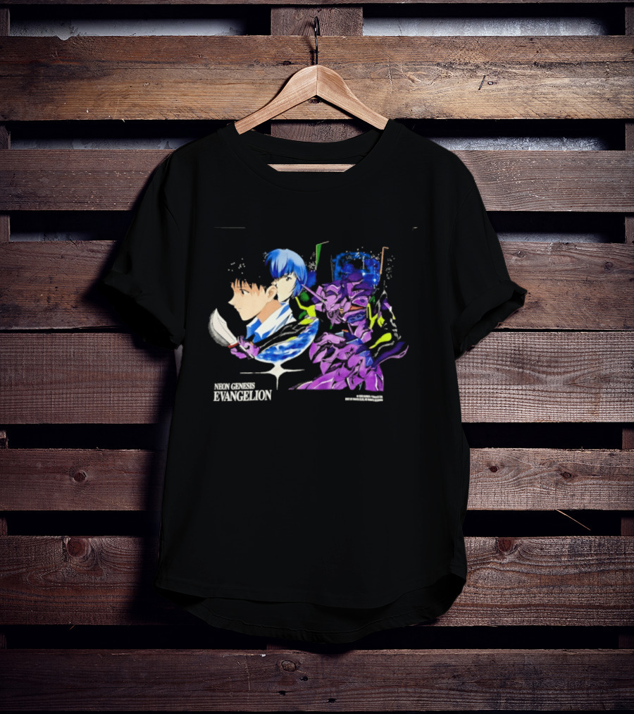 Neon Genesis Evangelion Shinji Ikari Rei Ayanami Eva Unit 01 Anime Iconic Characters T-Shirt