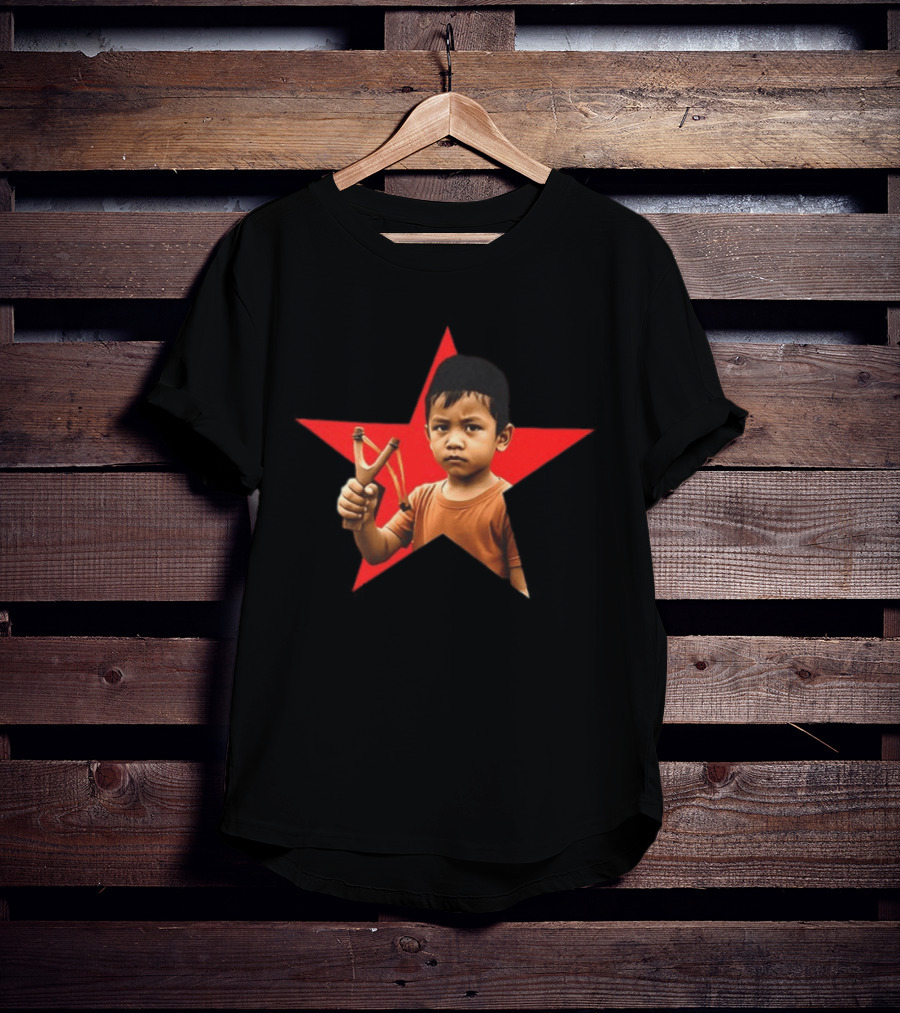 Kid Silop Goblog Anjing Loba Waduk Red Star Sling Shot 2 Sided T-Shirt