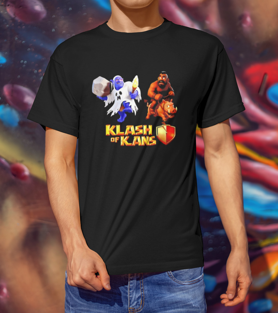 Klash Of Kans Clash Of Clans Mobile Game Barbarian Giant Characters T-Shirt