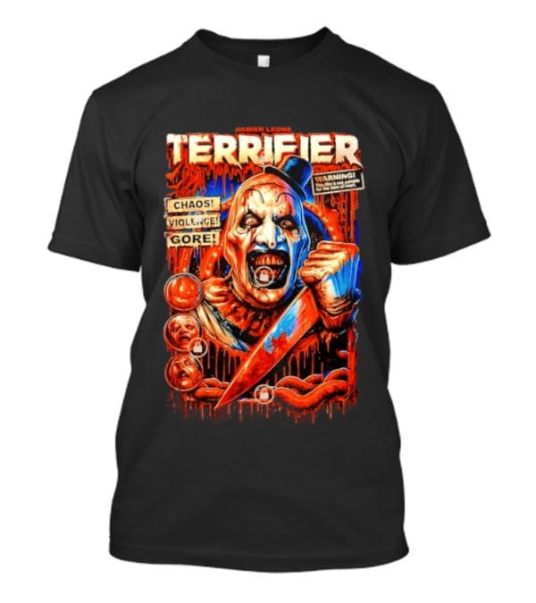 Damien Leone Terrifier Chaos Violence Gore Warning Clown T-Shirt