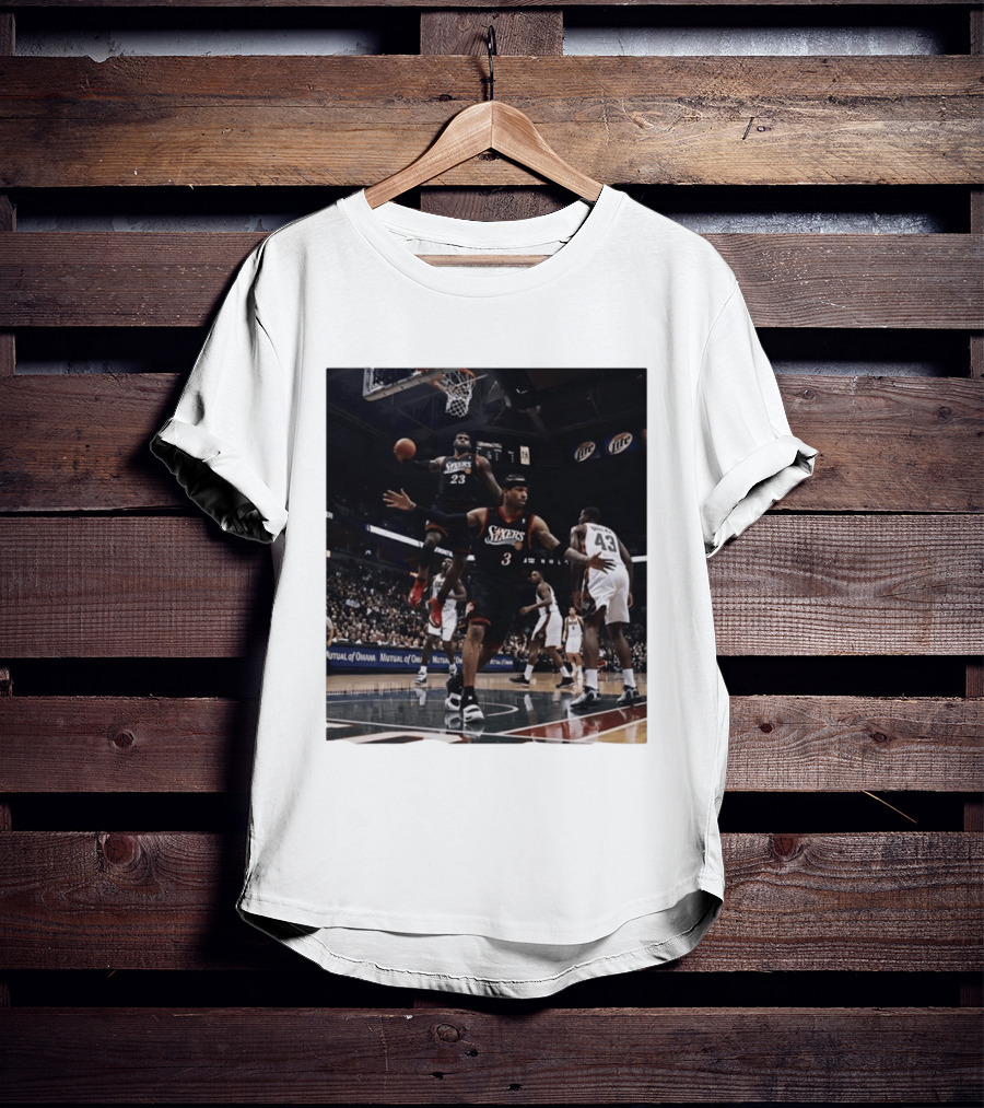 Philadelphia 76ers A.I. LeBron James Iconic Basketball Moment T-Shirt