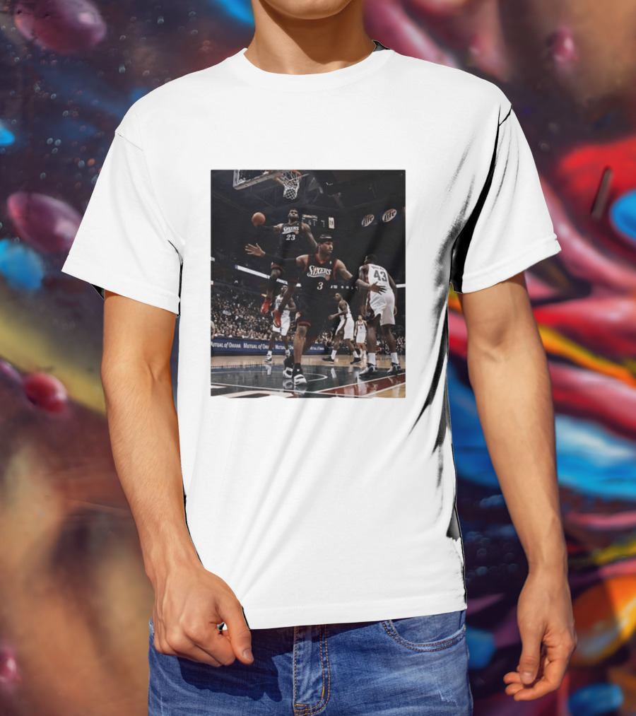 Philadelphia 76ers A.I. LeBron James Iconic Basketball Moment T-Shirt
