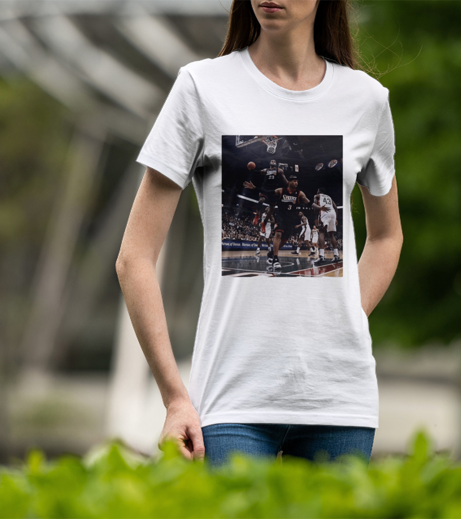 Philadelphia 76ers A.I. LeBron James Iconic Basketball Moment T-Shirt