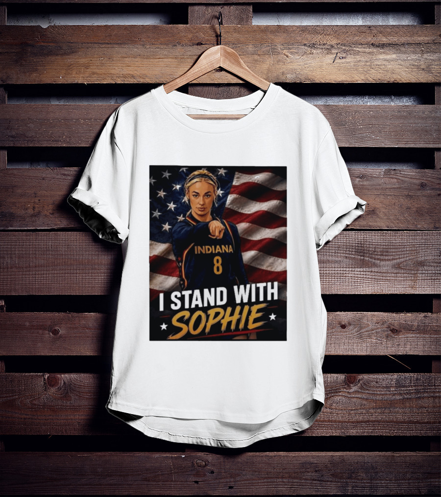 I Stand With Sophie Cunningham Indiana 8 American Flag T-Shirt