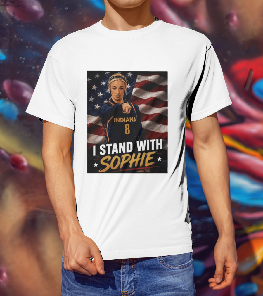 I Stand With Sophie Cunningham Indiana 8 American Flag T-Shirt