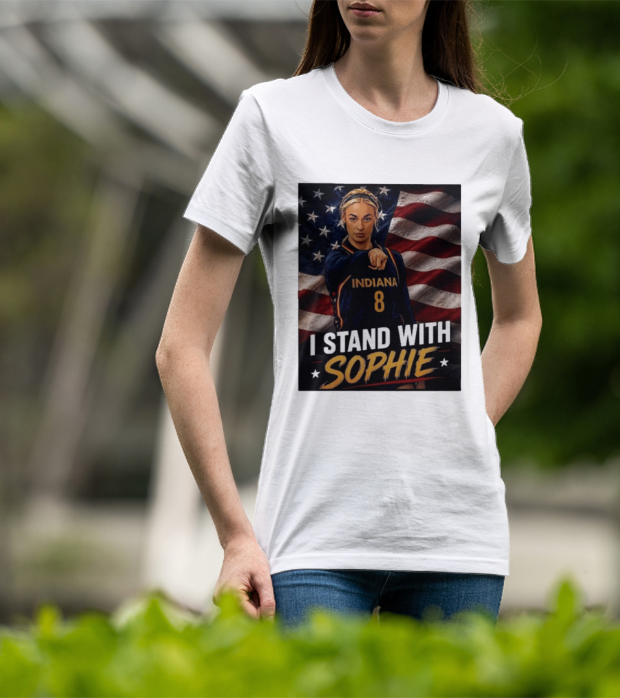 I Stand With Sophie Cunningham Indiana 8 American Flag T-Shirt