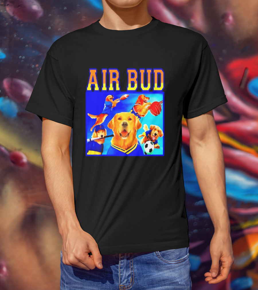 Air Bud Golden Retriever Basketball Football Soccer Sports Collage T-Shirt