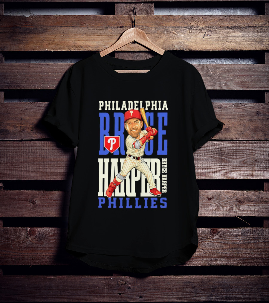 Philadelphia Phillies Bryce Harper Baseball Caricature Clash T-Shirt