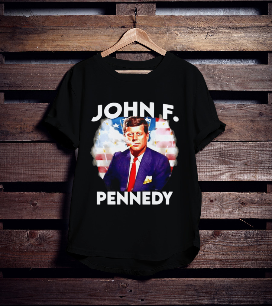 John F Pennedy JFK President Smoking Vape Flag T-Shirt
