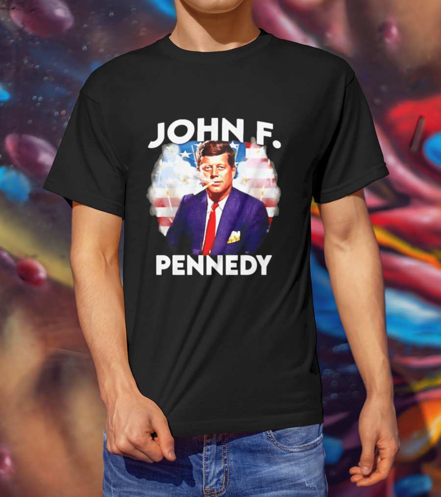 John F Pennedy JFK President Smoking Vape Flag T-Shirt