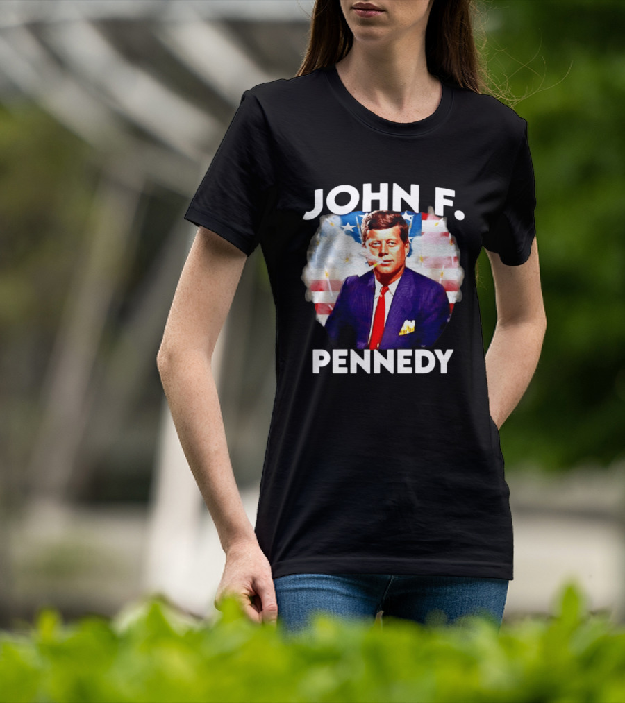 John F Pennedy JFK President Smoking Vape Flag T-Shirt