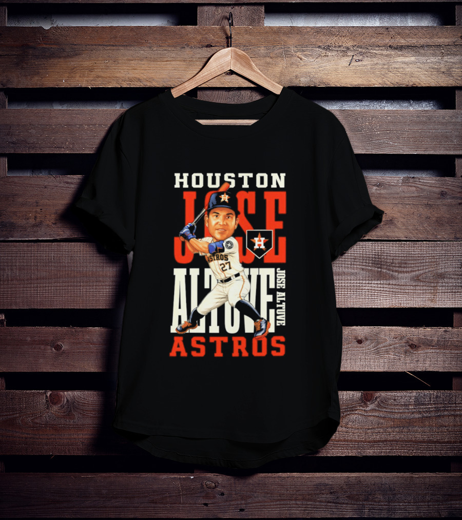Houston Astros Jose Altuve Baseball Caricature T-Shirt