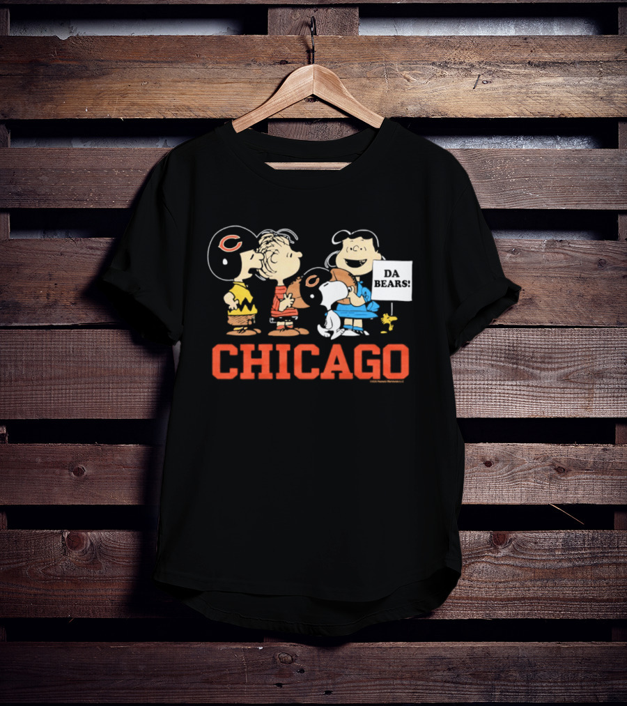 Chicago Bears Peanuts Characters Collaboration Da Bears T-Shirt