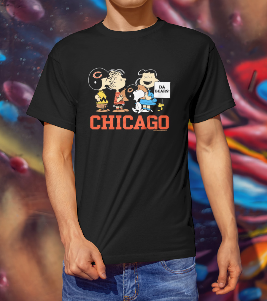 Chicago Bears Peanuts Characters Collaboration Da Bears T-Shirt
