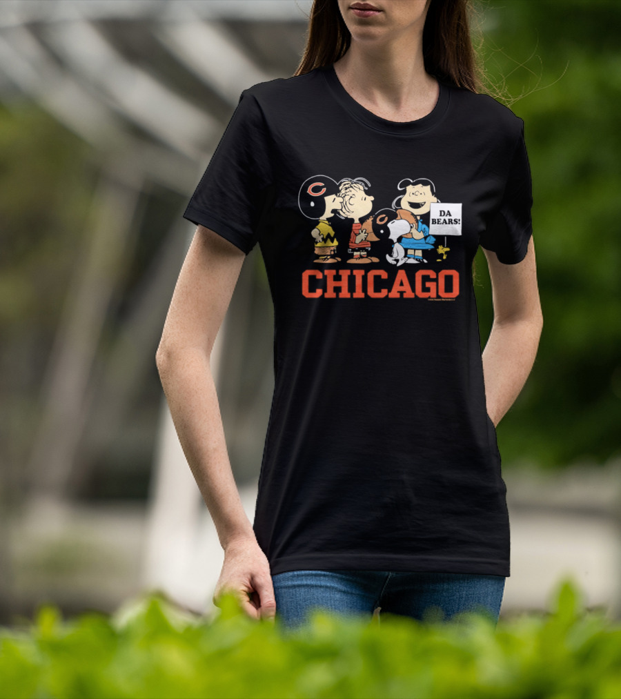 Chicago Bears Peanuts Characters Collaboration Da Bears T-Shirt