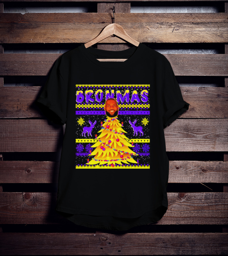 LeBron James Bronmas Christmas Tree Philadelphia 76ers Festive Reindeer T-Shirt