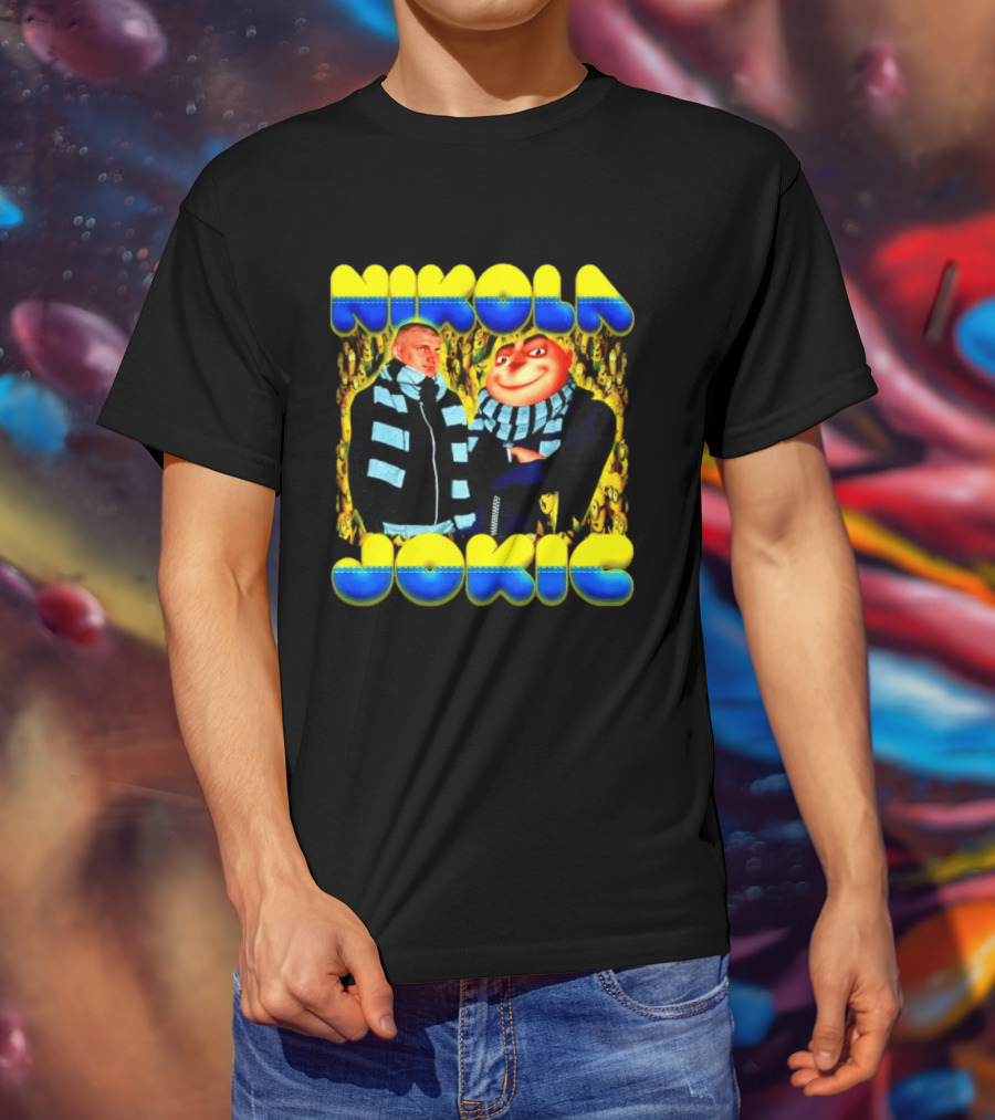 Nikola Jokic Denver Nuggets Gru Minions Scarf T-Shirt