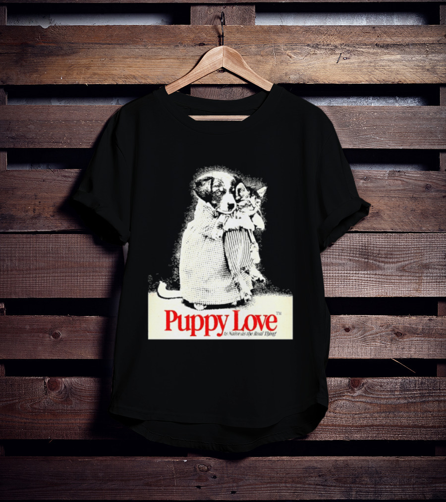 Puppy Love Naive Romance In Print T-Shirt
