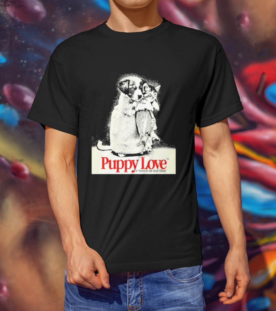 Puppy Love Naive Romance In Print T-Shirt