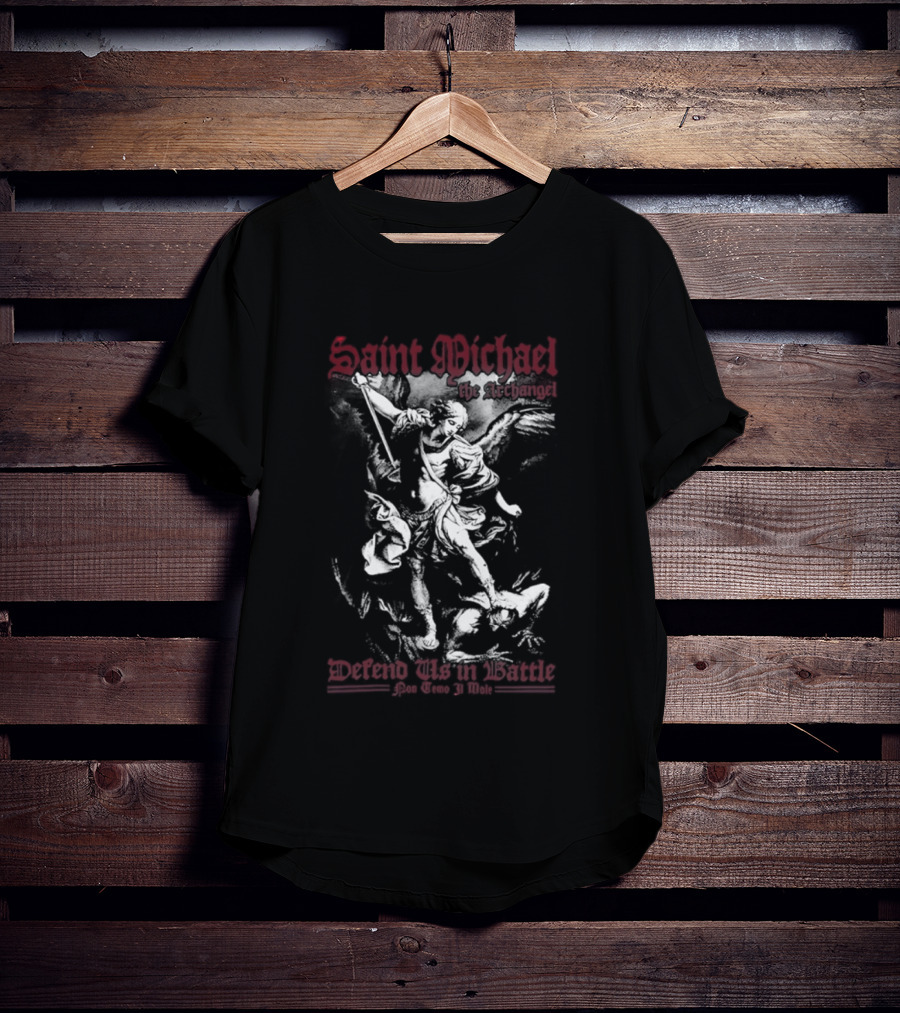 Saint Michael The Archangel Defend Us In Battle Pon Temo 31 Mole T-Shirt