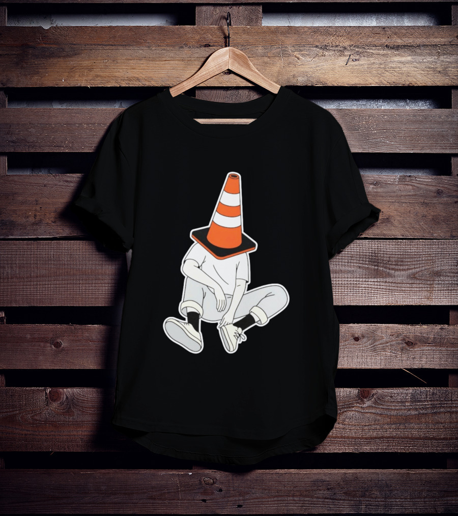 Under Construction Introvert Mode Traffic Cone Head Silent Reflection T-Shirt