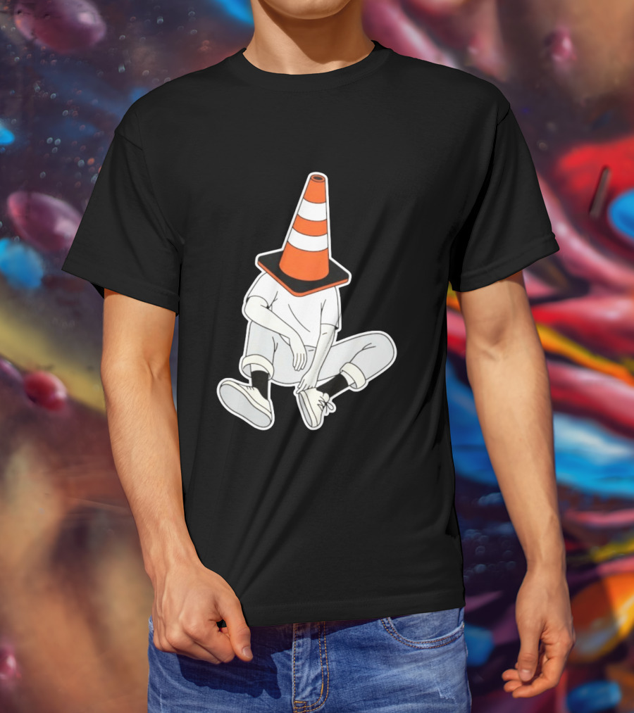 Under Construction Introvert Mode Traffic Cone Head Silent Reflection T-Shirt