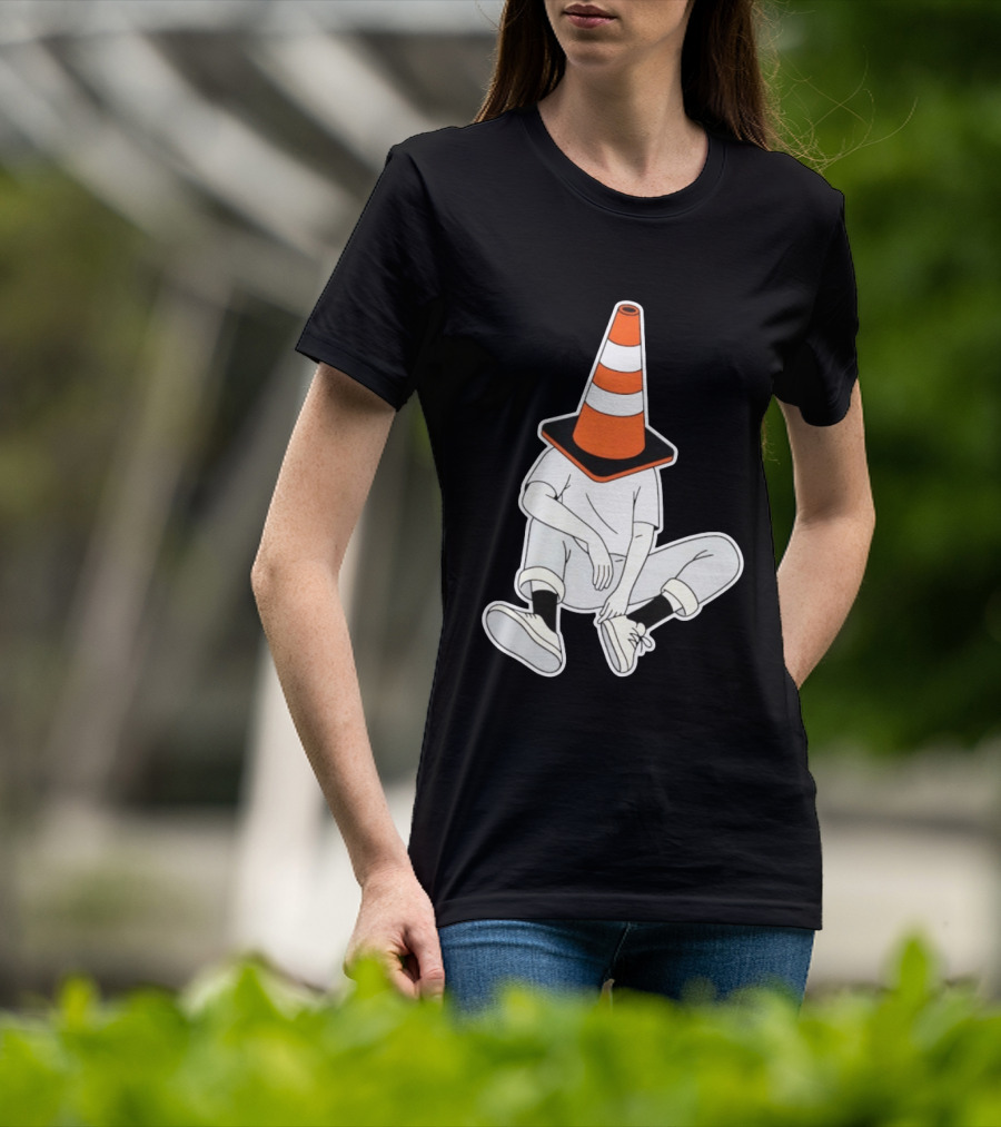 Under Construction Introvert Mode Traffic Cone Head Silent Reflection T-Shirt
