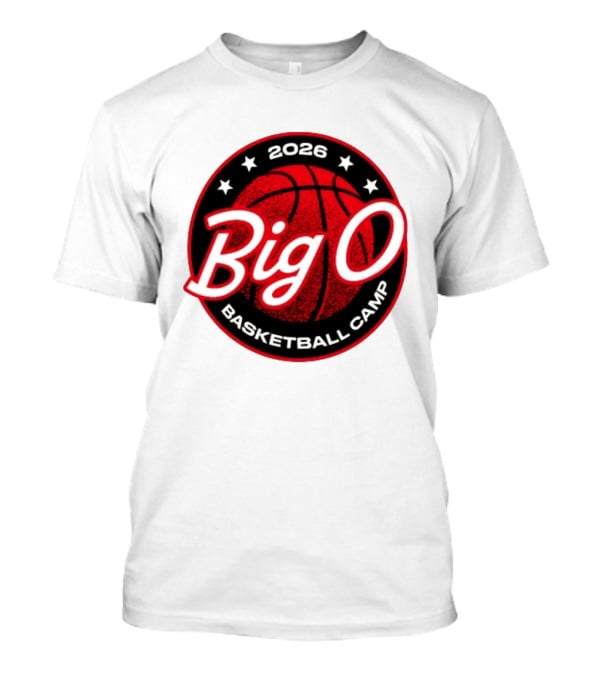 Big O Basketball Camp 2026 Red Basketball Circle Stars T-Shirt