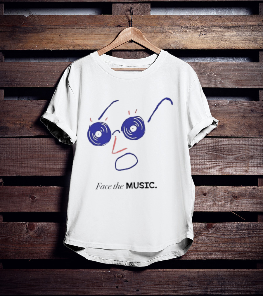 Face The Music Vinyl Record Audiophile Minimalist T-Shirt