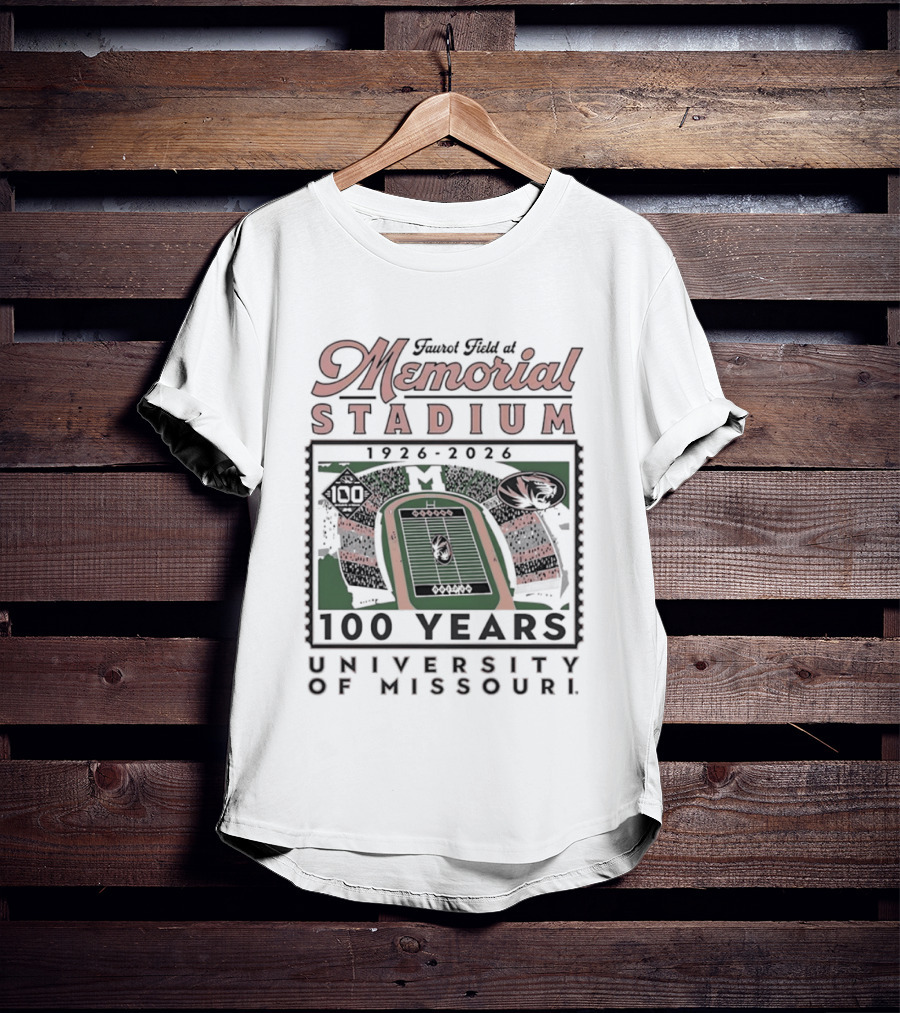 Faurot Field At Memorial Stadium 100 Years 1926 2026 University Of Missouri T-Shirt