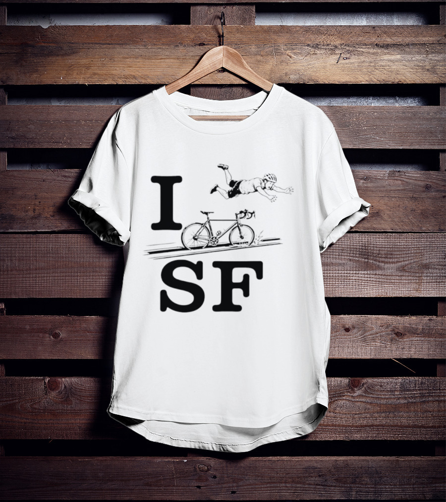 I Love SF Cycling Accident Bike Humor T-Shirt