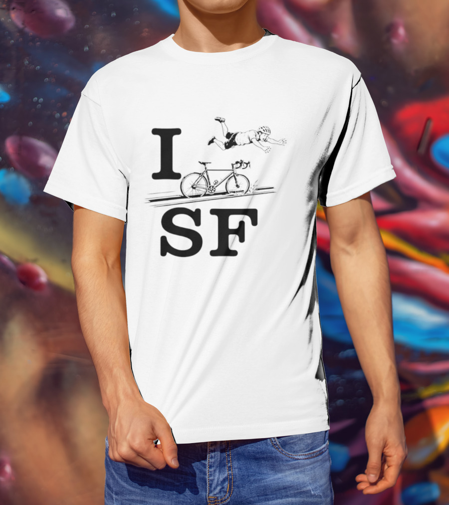 I Love SF Cycling Accident Bike Humor T-Shirt