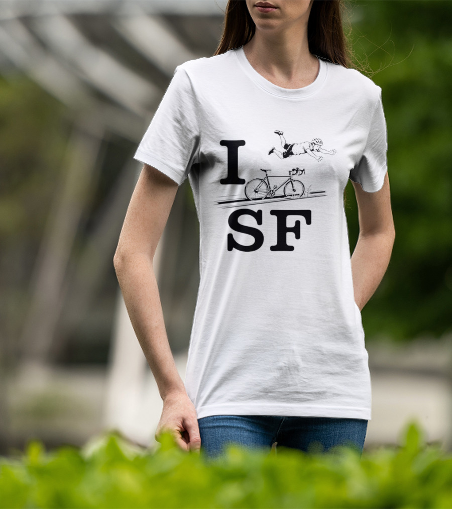 I Love SF Cycling Accident Bike Humor T-Shirt