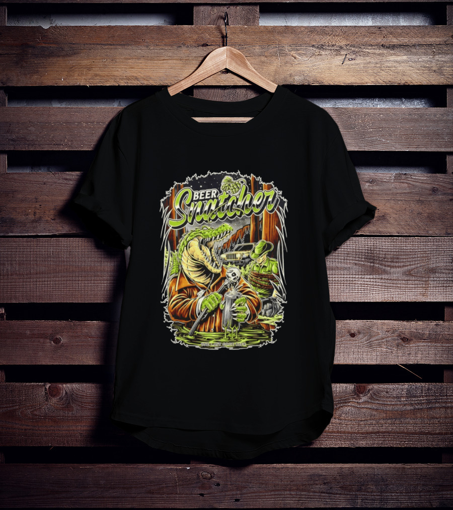 Beer Snatcher Alligator One Last Good Beer Hunter Scene T-Shirt