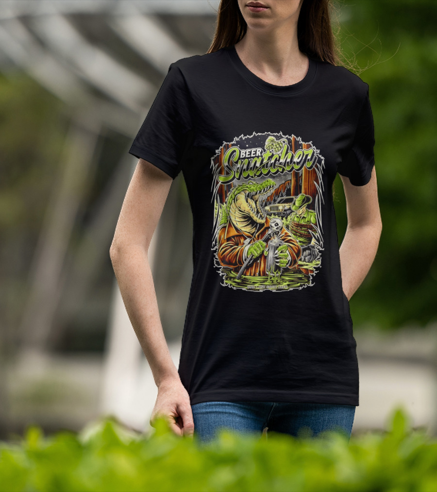 Beer Snatcher Alligator One Last Good Beer Hunter Scene T-Shirt