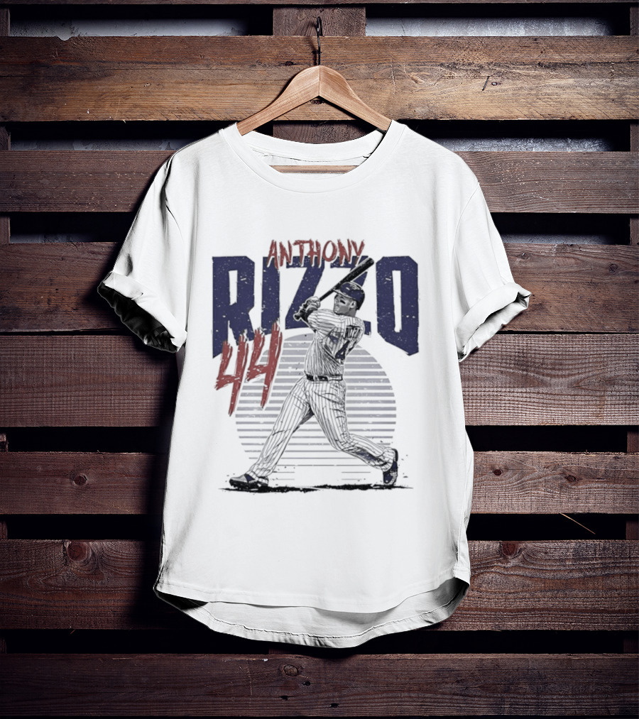 Anthony Rizzo 44 Chicago Cubs Slugger Baseball Swing T-Shirt