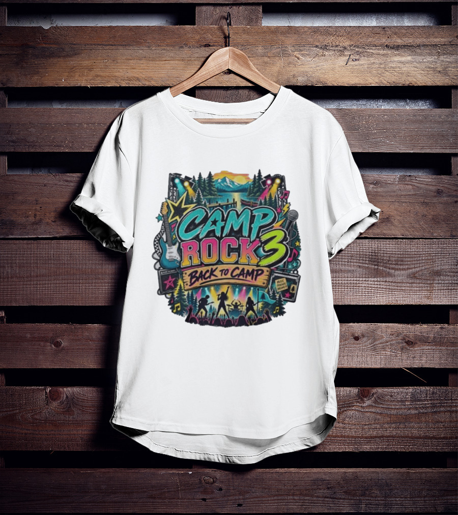 Camp Rock 3 Back To Camp Music Stage Adventure With Guitars And Stars T-Shirt