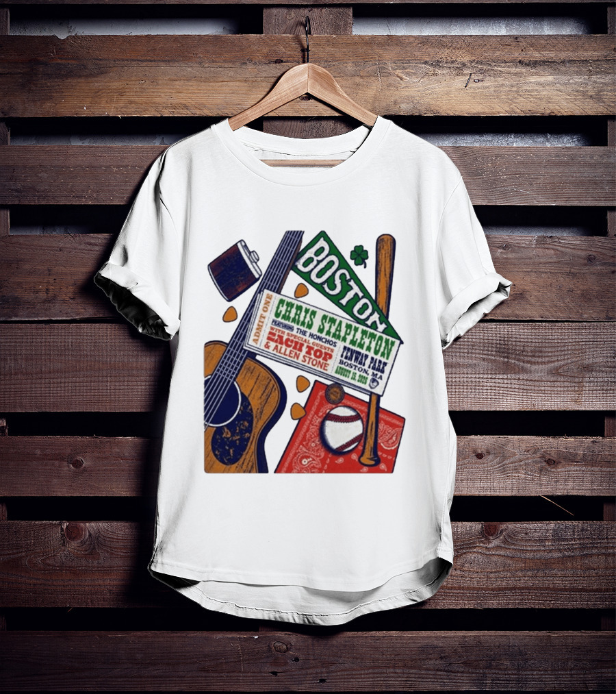 Chris Stapleton Live At Fenway Park Boston August 15 2026 Featuring The Honchos Zach Top Allen Stone T-Shirt