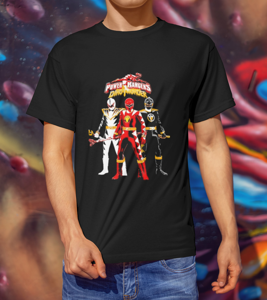 Power Rangers Dino Thunder Red Ranger Team Trio Power Stance T-Shirt