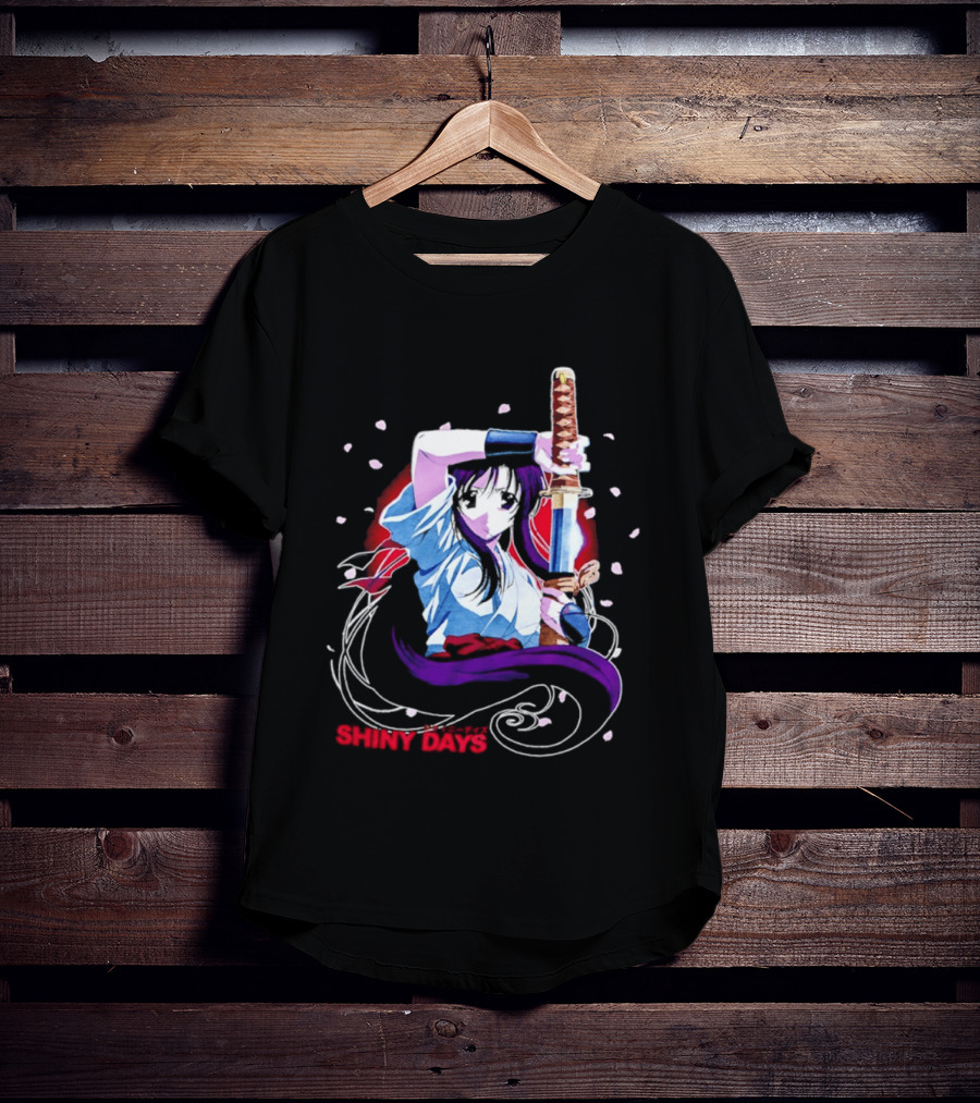 Shiny Days Anime Girl Katana Samurai T-Shirt
