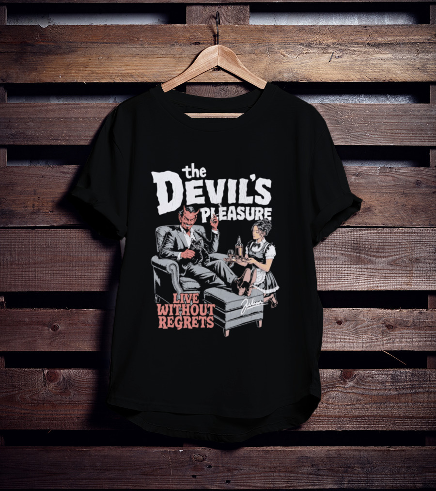 The Devil's Pleasure Live Without Regrets Vintage Lounge Scene T-Shirt