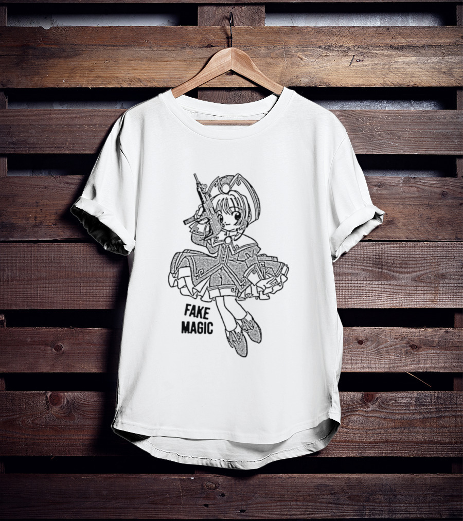 Fake Magic Anime Girl Manga Gun T-Shirt